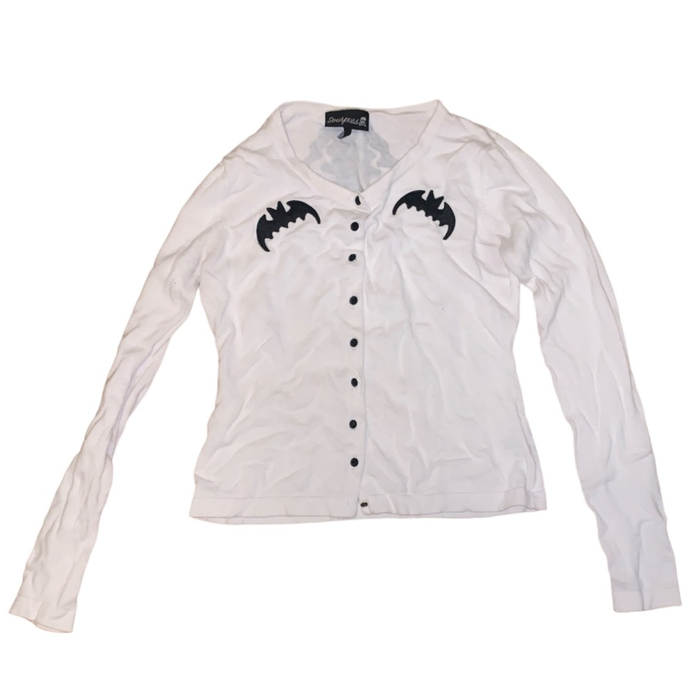 sourpuss bats bride of frankenstein frankengal cardigan sweater gwp of $40 small